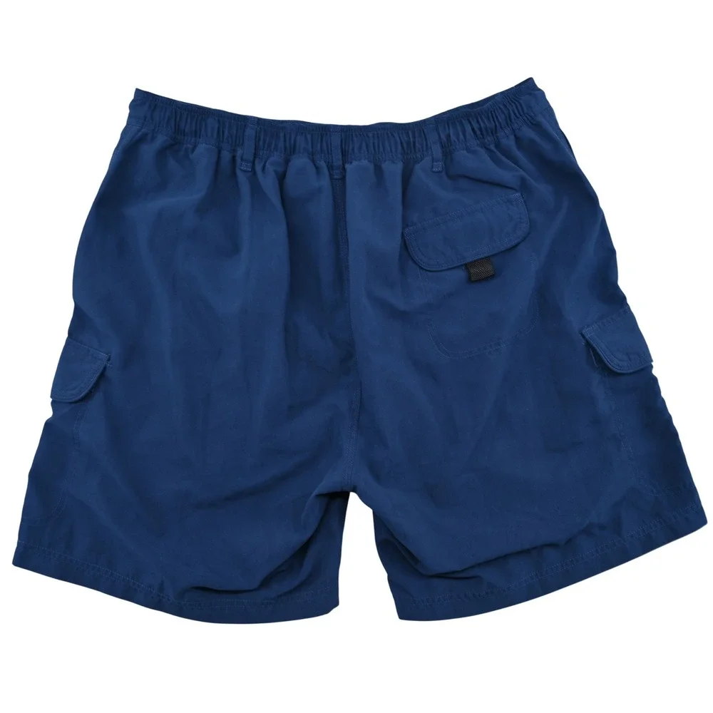 Nat Nast Swim Trunks Mens XL Navy Blue Cargo Pockets Mesh Lined Casual Resort